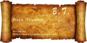Buzi Tivadar névjegykártya